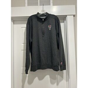 League NCSU Wolfpack Gray Quarter Zip Fleece Pullover Men's 2X Embroidered Tuffy